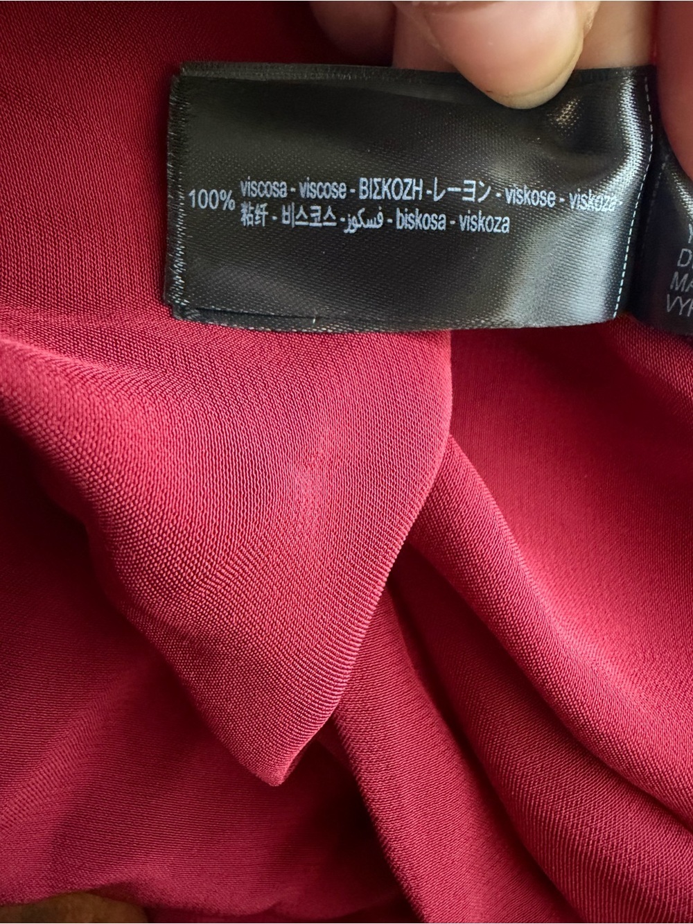 Zara Deep Burgundy Satin Tie-Waist Midi Dress Size M - Picture 11 of 11